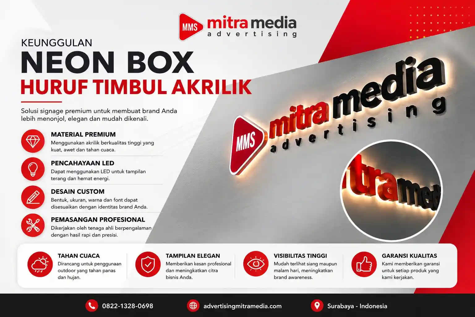 neon box huruf timbul akrilik